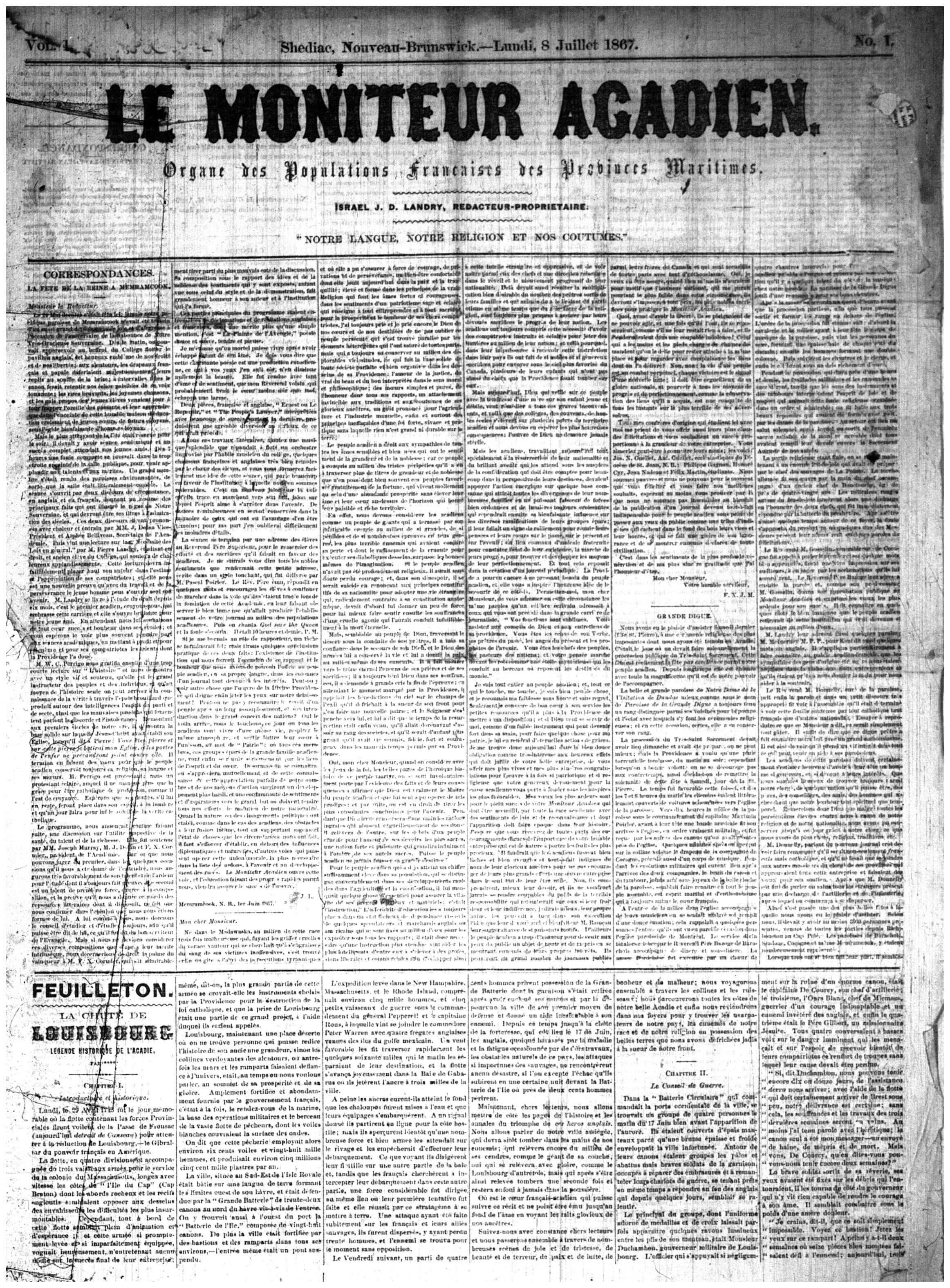 Le Moniteur Acadien 1867