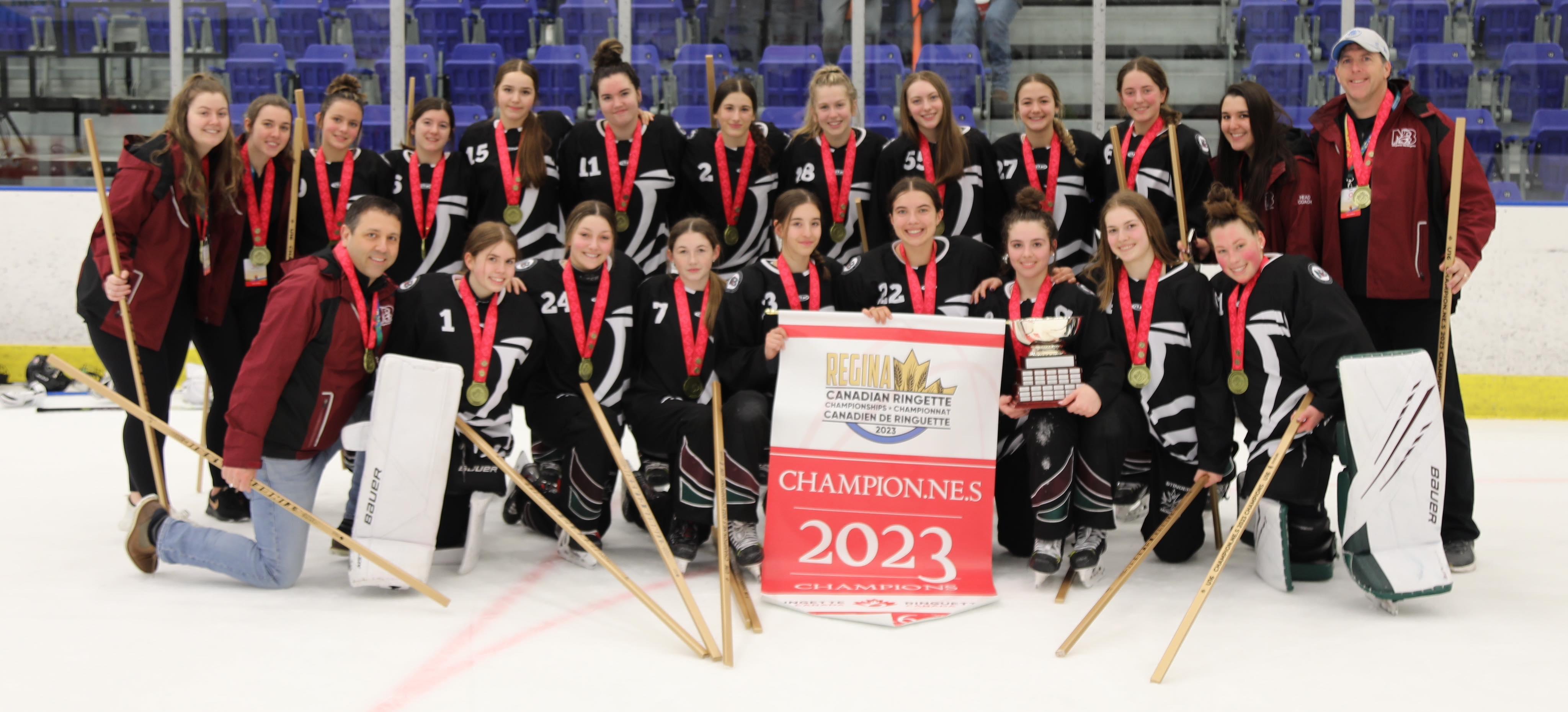 Équipe NB 16 ans championne canadienne le 15 avril 2023