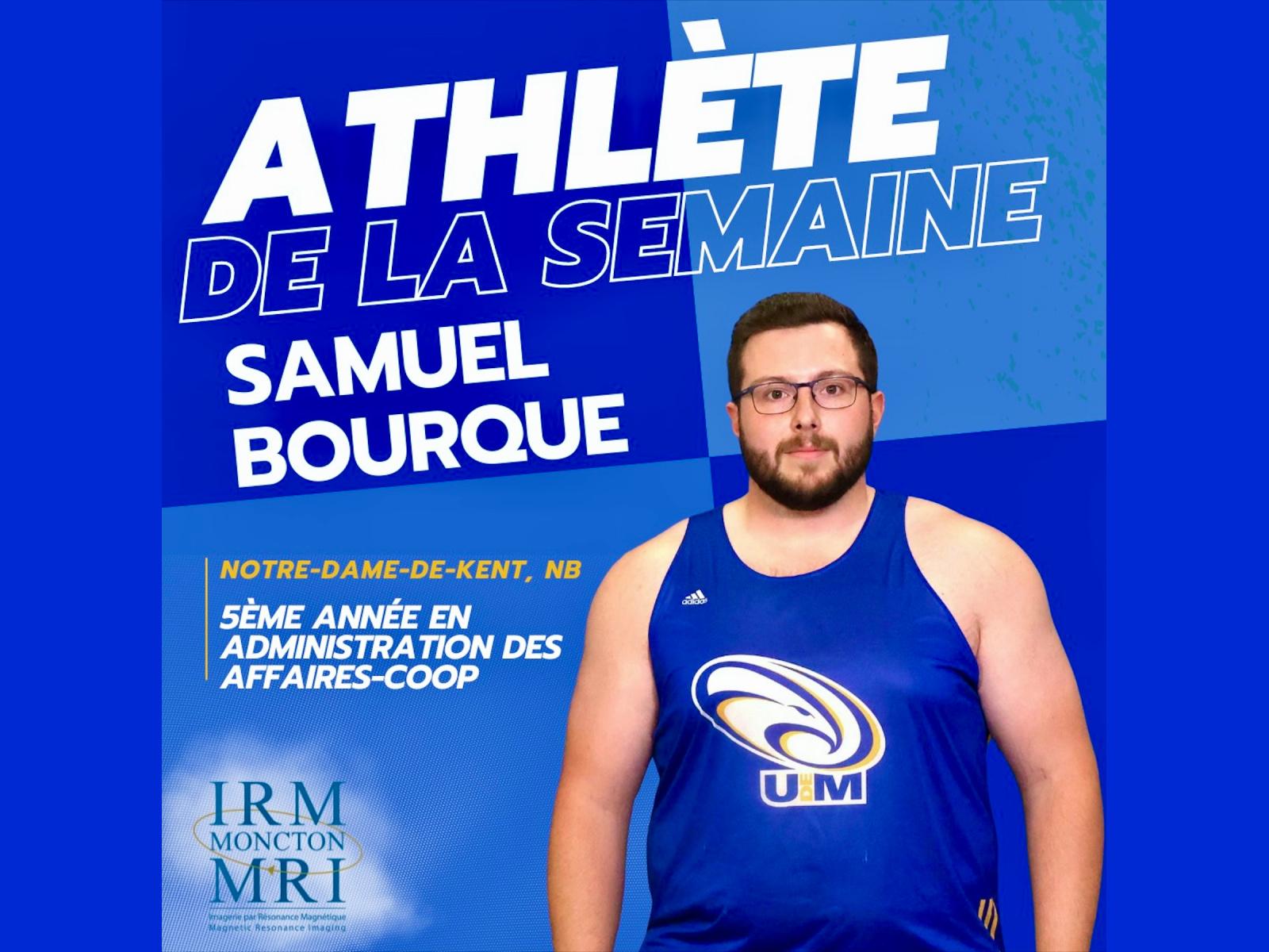 Athlète de la semaine : Samuel Bourque Image 1