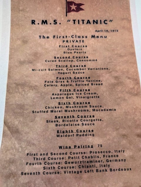 Menu Titanic Small