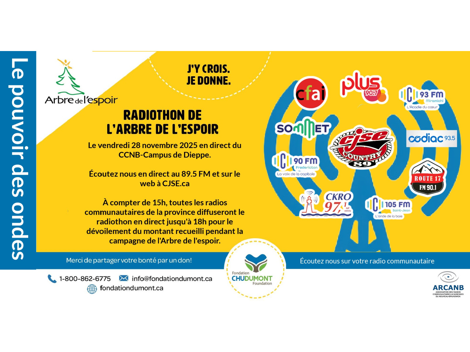 Le Radiothon de l’Arbre de l’Espoir revient au CCNB, campus ... Image 1